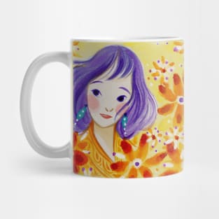 Smiling with Flowers Mug